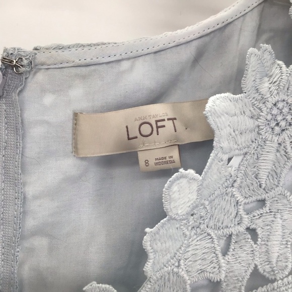 Ann Taylor LOFT Women’s Lace Sheath Dress Bodycon Light Blue Career Size 8 - Picture 4 of 9